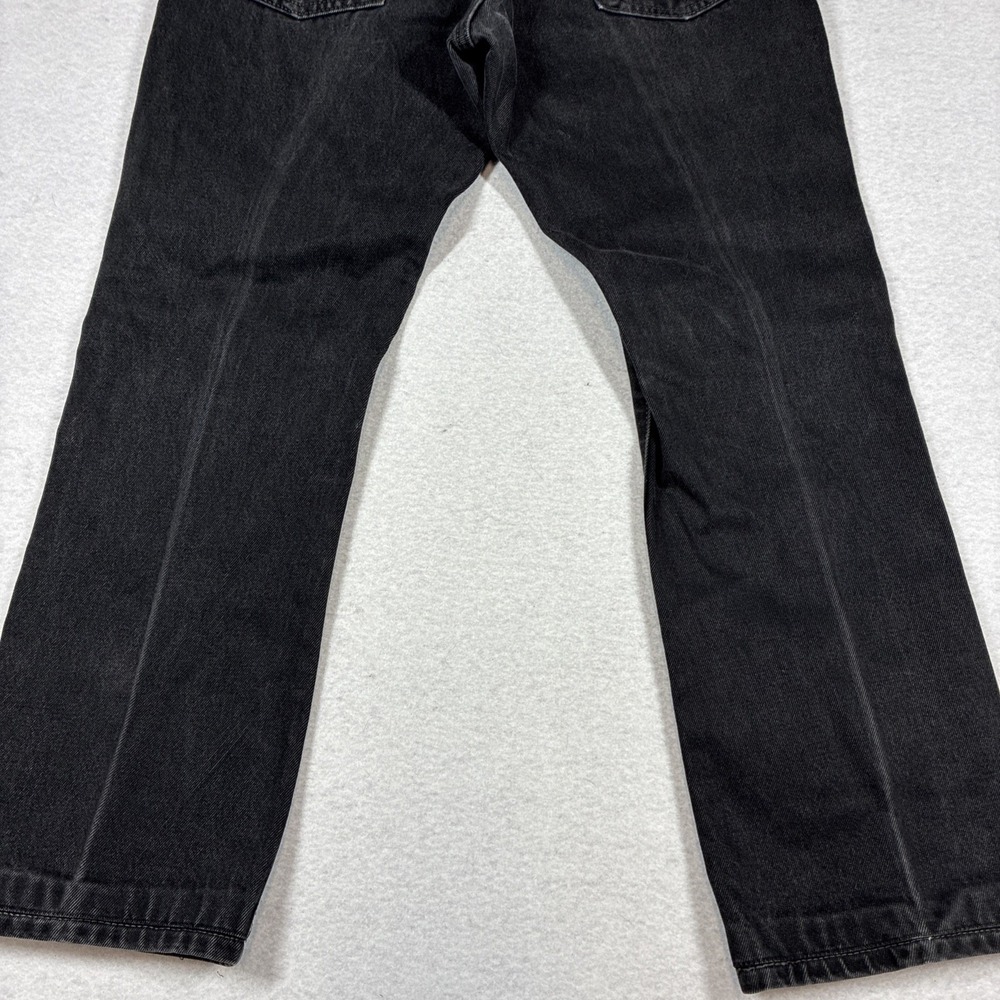 Levis 517 Mens Bootcut Jeans Faded Black Denim Pants 33x29 *Hemmed* Starched - Picture 8 of 15